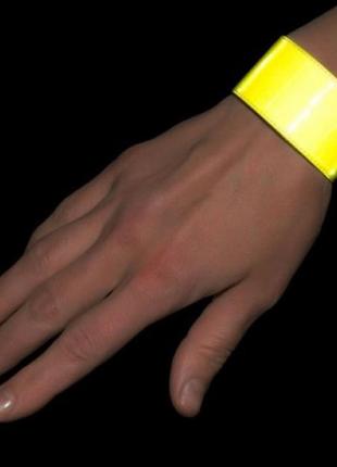 Світловідбивна стрічка на руку. 40см світловідбивний браслет. флікер браслет. відбивач світла. aurora3 фото