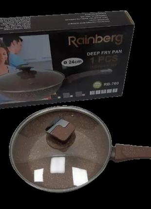 Глибока сковорода з кришкою rainberg rb-760 24 см1 фото