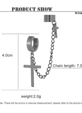 Сережка нержавіюча з кліпсою хрестики в корейському стилі7 фото