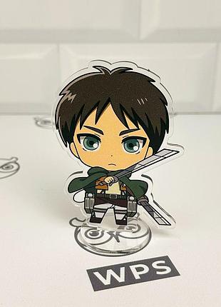 Акрилова колекційна фігурка чібі chibi атака титанів ерен єгер 10 см