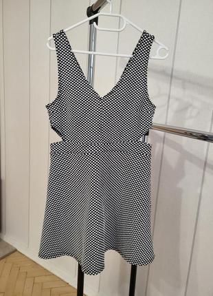 Летнее платье divided h&m, короткое платье, черно-белое