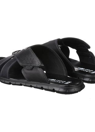 Мужские черные кожаные щлепанцы andante 500112 фото