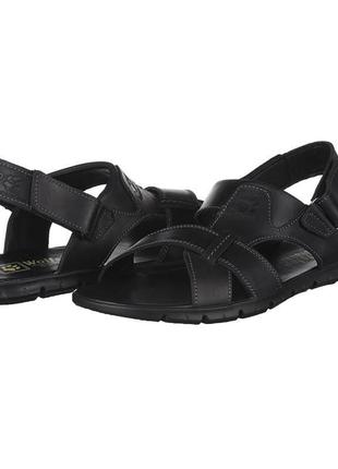 Мужские черные кожаные сандалии andante 60011