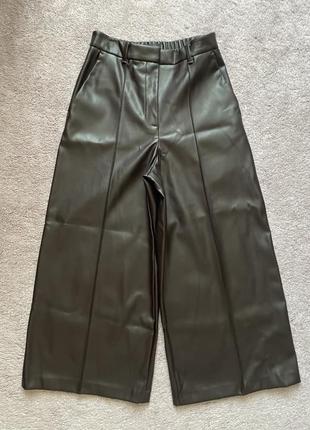 Штани wideleg палаццо marks&spencer р.36 брюки екошкіра экокожа