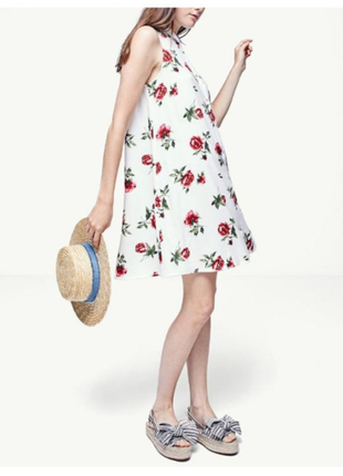 Новое цветочное платок a-line stradivarius вискозное платье цветы розы а силуэт