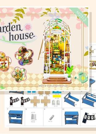 Уцінка! прим'ята коробка! бук нук садовий дім book nook garden house diy інтер'єрний конструктор m023138 фото