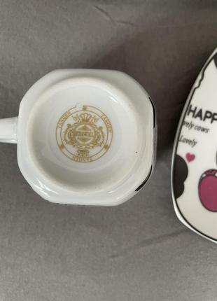 Чашка і тарілка «корівка» / міні-набір корівка / дитячий посуд / дитяча кружка /...