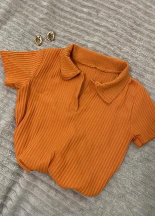 Яскрава футболка поло🧡