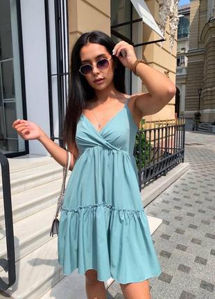 Платье сарафан женская короткая мини нарядная легкая повседневная красная желтая розовая базовая летняя на лето плата с декольте на бретельках свободная