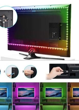 Cветодиодная led лента rgb 5050 от usb 5v с bluetooth (управление через телефон) 5м9 фото