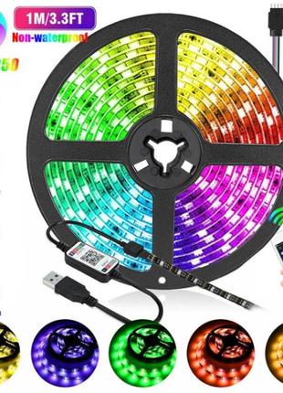 Cветодиодная led лента rgb 5050 от usb 5v с bluetooth (управление через телефон) 5м4 фото