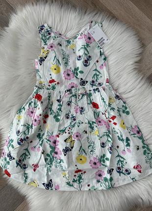Літня сукня h&m у квіти, плаття, платтячко сарафан для дівчинки
