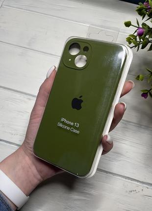 Чохол на iphone 13 квадратні борти чохол на айфон silicone case full camera на apple1 фото