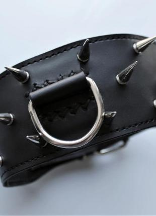 Кожаный ошейник "lockdog" с шипами