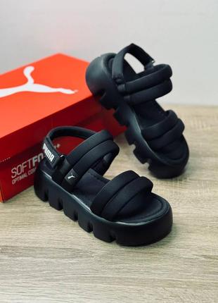 Puma босоножки женские черные на высокой подошве размеры 36-41