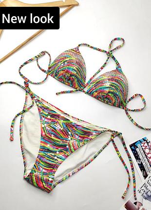 Купальник женский разноцветный блестящий с пайетками от бренда new look s m