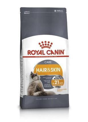 Сухой корм royal canin hair&skin care для кошек для здоровья кожи и шерсти 400 г (3182550721721)