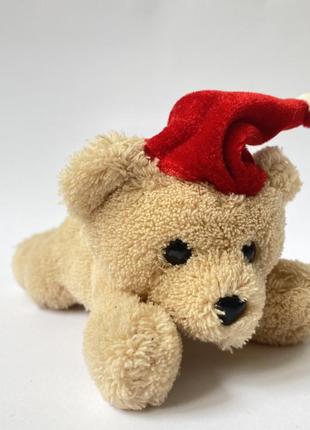 Мягкая игрушка новогодний мишка медвежонок в новогодней шапке