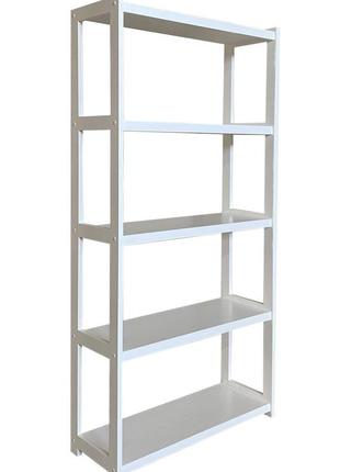 Дерев'яна етажерка (стелаж) е-65 п'ять полиць білий скіф