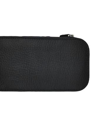 Компактный кожаный чехол для маникюрных инструментов leathart черный
