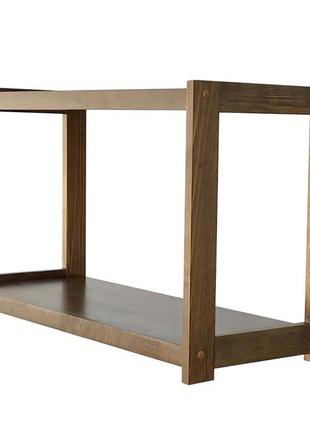 Дерев'яний стелаж (етажерка) е-62 дві полиці дуб скіф
