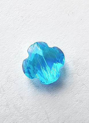 Скляні намистини finding конюшина граненка блакитний перелив 7 мм x 8 мм х 4 мм