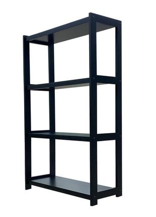 Дерев'яна етажерка (стелаж) е-64 чотири полиці венге (чорний)  скіф