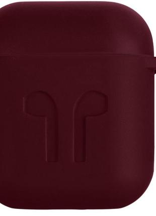Чохол для навушників 2e для apple airpods pure color silicone imprint 1.5 мм marsala (2e-air-pods-ibsi-1.5-m)