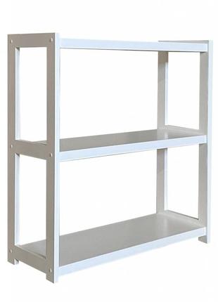 Дерев'яний стелаж (етажерка) е-63 три полиці білий скіф