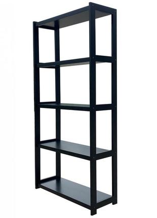 Дерев'яна етажерка (стелаж) е-65 п'ять полиць  венге (чорний) скіф