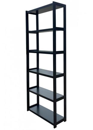 Дерев'яна етажерка (стелаж) е-66 шість полиць венге (чорний) скіф