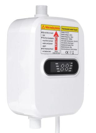 Электрический термостатичный водонагреватель-душ с краном temmax rx-0213 фото