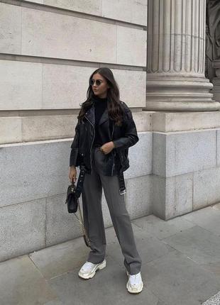 Куртка косуха zara подовжена оверсайз фасон нова колекція кожанка