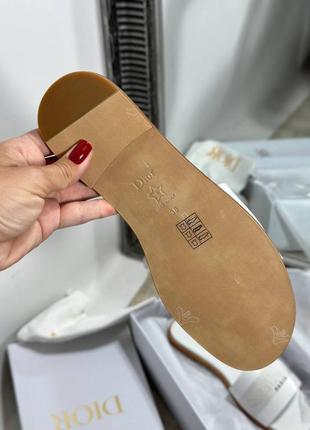 Шлепанцы женские кожаные белые брендовые люкс премиум