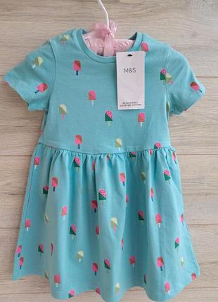 Платье с мороженками marks&spenser 2-3г трикотажное платье