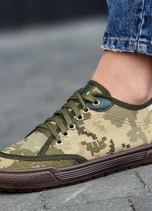 Кеди жіночі камужляж піксель хакі текстильні літні, кеды женские камуфляж пиксель хаки летние