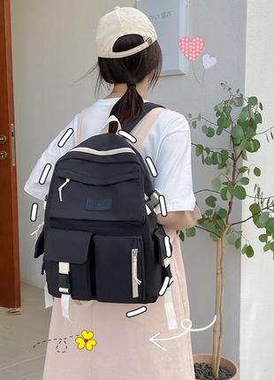 Рюкзак мужской женский детский школьный портфель черный