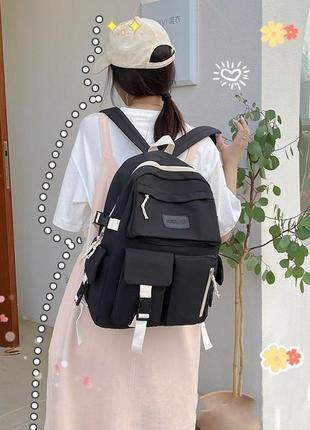 Рюкзак мужской женский детский школьный портфель черный