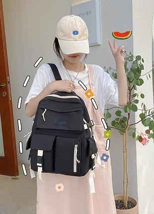 Рюкзак мужской женский детский школьный портфель черный