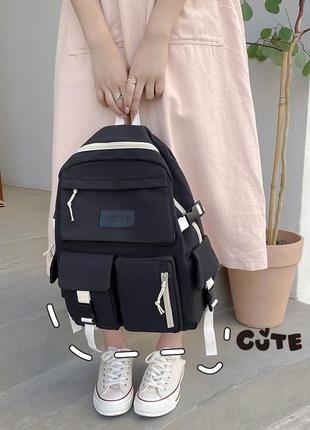 Рюкзак мужской женский детский школьный портфель черный