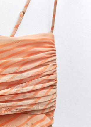 Платье женское оранжевое zara new тюлевое9 фото