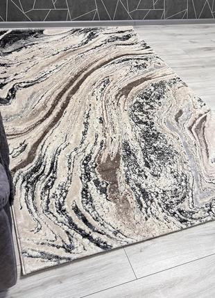 Килим 2.5x3.5 м optima з комбінованим ворсом і термоусадкою мармур beige 3563a