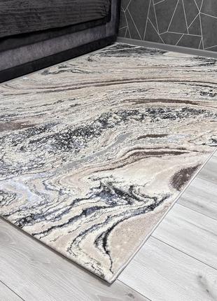 Килим 2.5x3.5 м optima з комбінованим ворсом і термоусадкою мармур beige 3563a