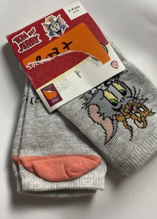 Шкарпетки носки набір 2 пари дівчинка короткі  23-26/2-4р tom and jerry