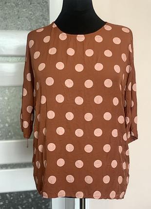 Нова натуральна блуза в горох