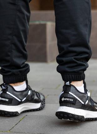 Nk137 кросівки в стилі nike acg mounth low gore-tex black white5 фото