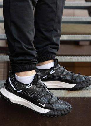 Nk137 кросівки в стилі nike acg mounth low gore-tex black white7 фото