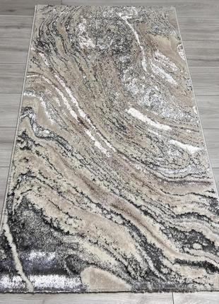 Килим1.0x2.0 м optima з комбінованим ворсом і термоусадкою мармур beige 3563a