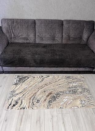 Килим1.0x2.0 м optima з комбінованим ворсом і термоусадкою мармур beige 3563a