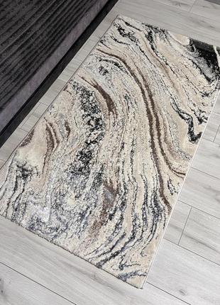 Килим1.0x2.0 м optima з комбінованим ворсом і термоусадкою мармур beige 3563a